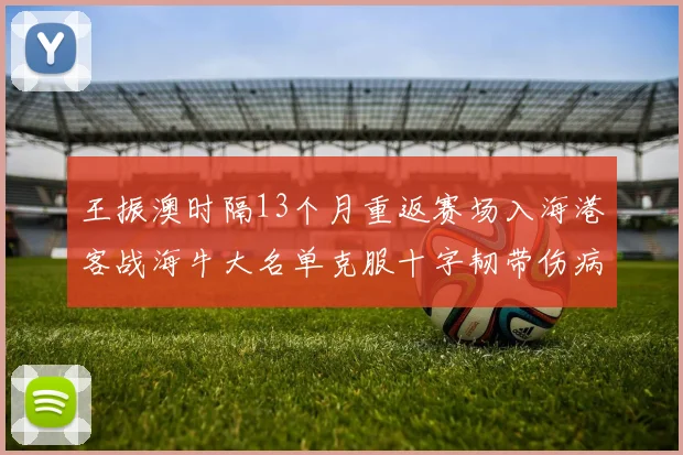王振澳时隔13个月重返赛场入海港客战海牛大名单克服十字韧带伤病挑战